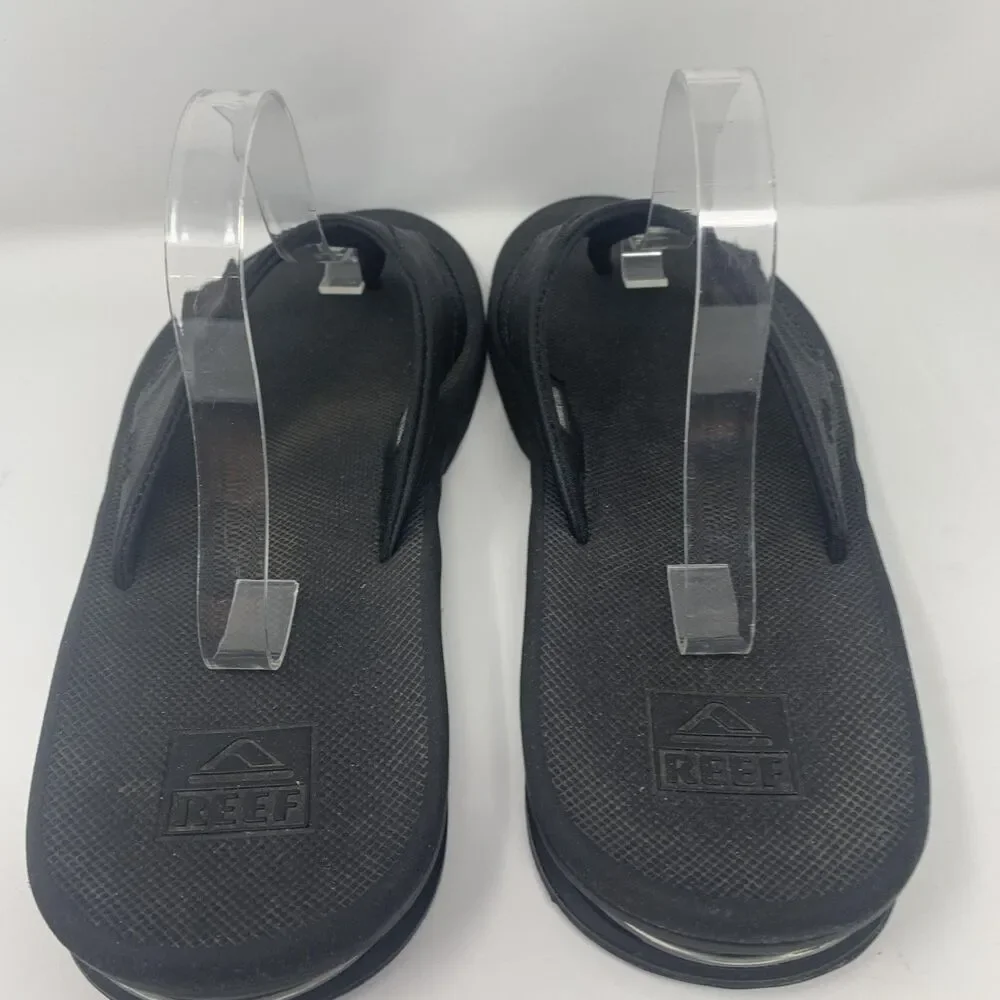 Reef Fanning Shoes Mens Size 15 Black Thong Flip Flop Sandals Comfort Casual